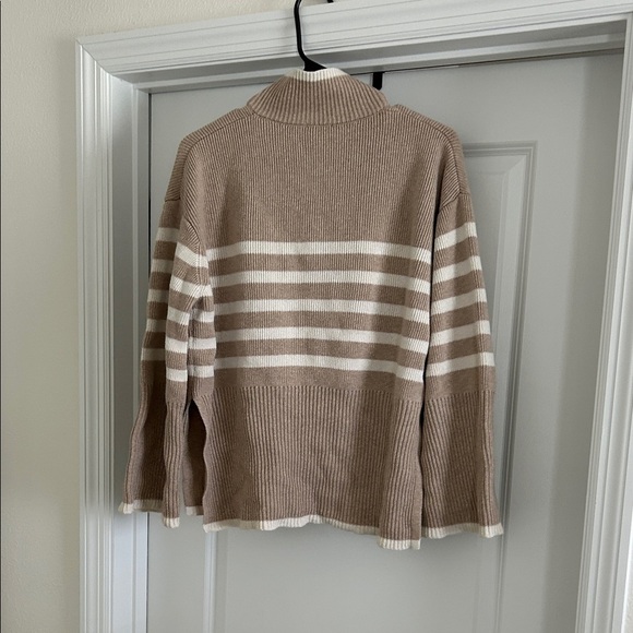 RAILS Tessa Sweater Beige and White Striped Turtleneck Sweater - Picture 5 of 6